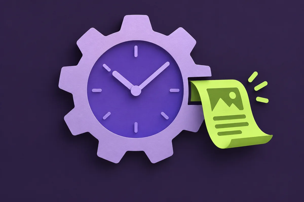 Engrenage, horloge et page de publication