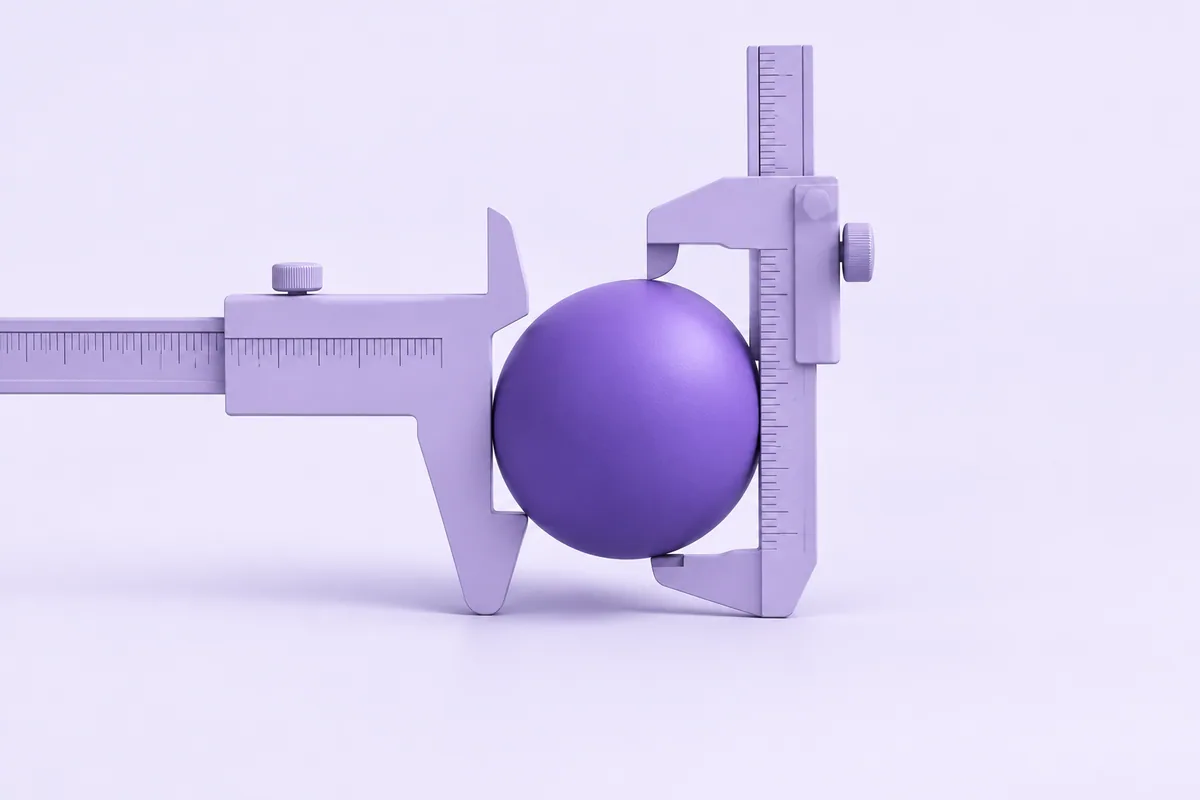 Dos instrumentos de medición alrededor de una esfera