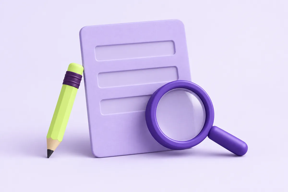 Formulario, lupa y lápiz