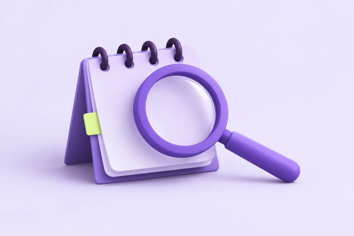 Lente su un calendario da tavolo